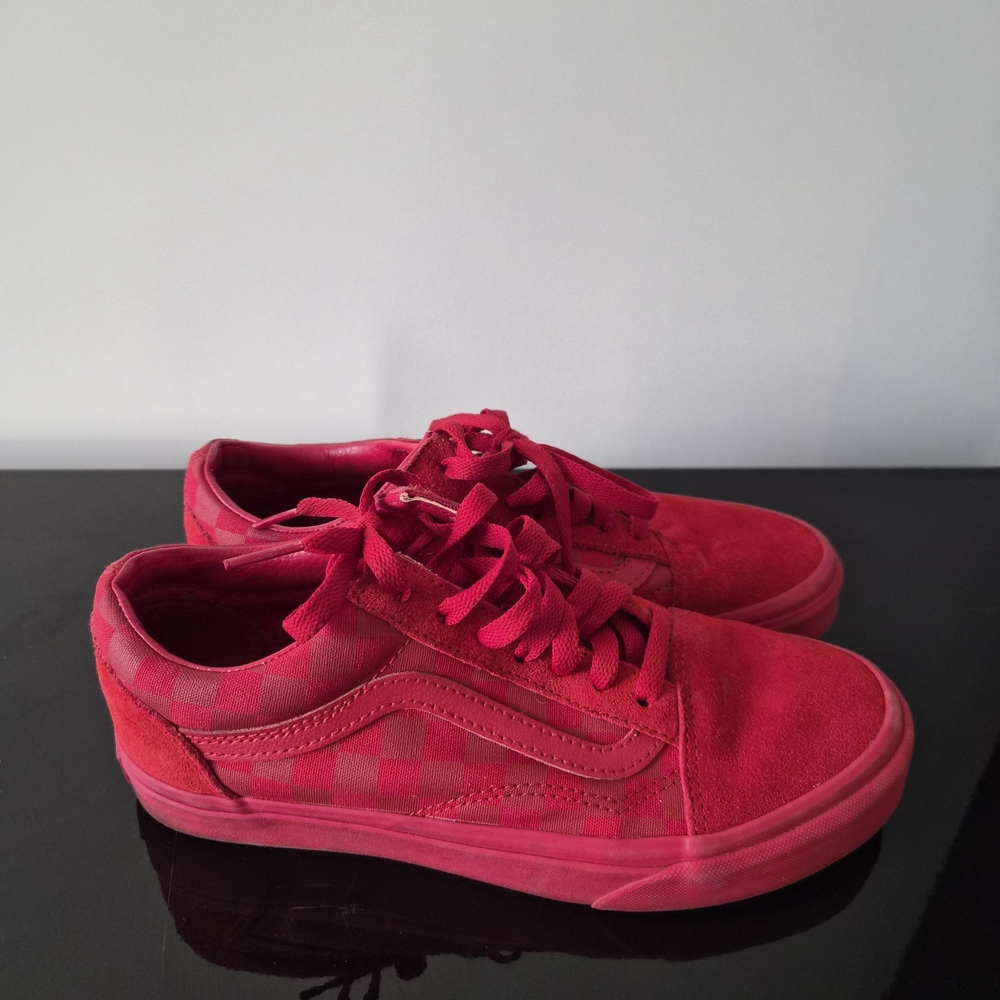 Vans Red Checkered Athletic Shoes